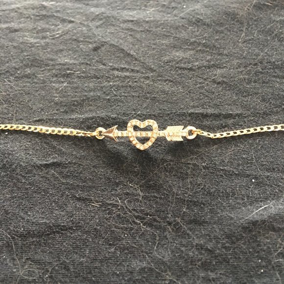 Heart and arrow gold plated necklace - HAND MADE - Picture 1 of 2